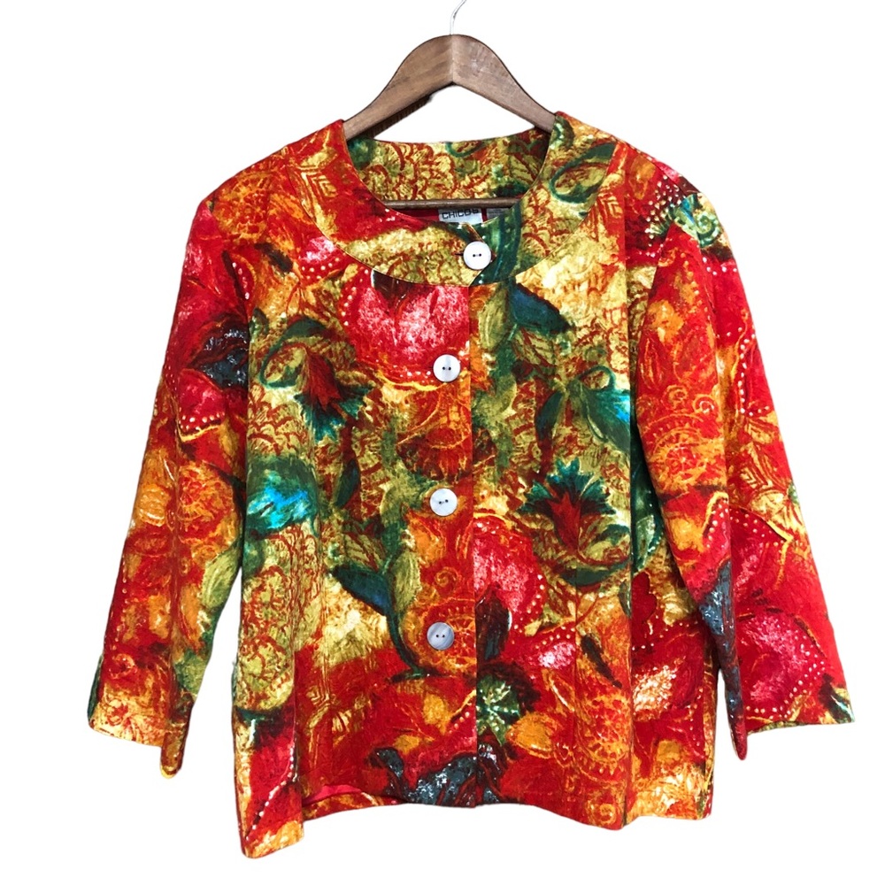 Chico’s Utopian Flower Amalia Blazer Size 12 Chico's 2